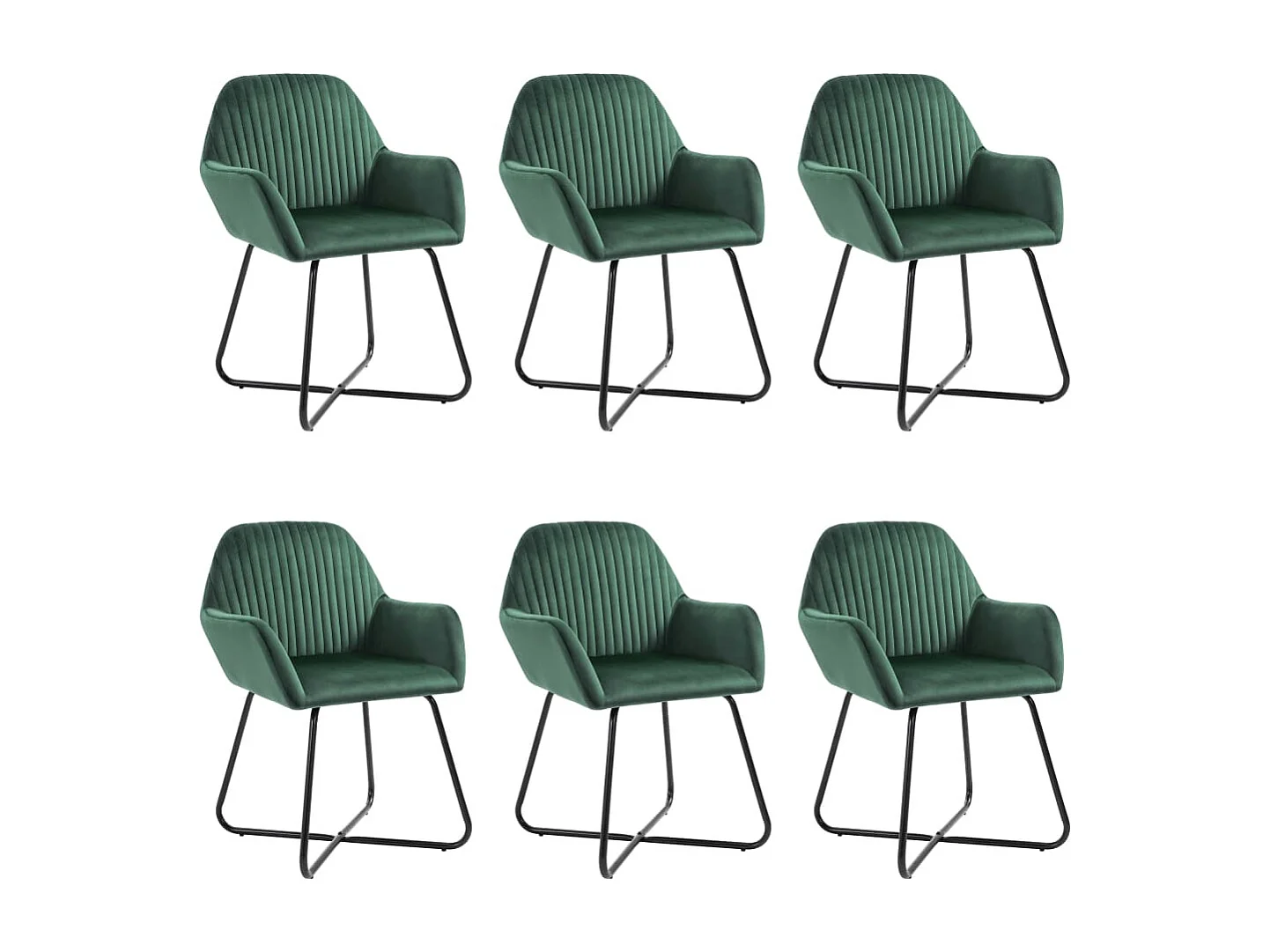 Eetkamerstoelen 6 st fluweel groen