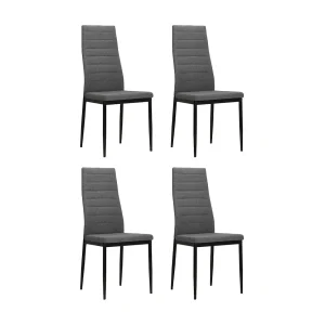 Eetkamerstoelen 4 st stof lichtgrijs Eetkamerstoelen 4 st stof lichtgrijs