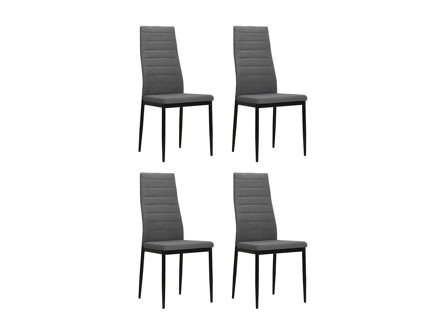 Eetkamerstoelen 4 st stof lichtgrijs