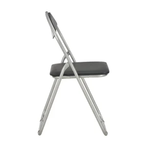 Eetkamerstoelen inklapbaar 4 st kunstleer zwart