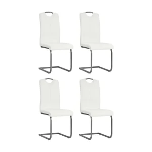 Eetkamerstoelen 4 st kunstleer wit Eetkamerstoelen 4 st kunstleer wit