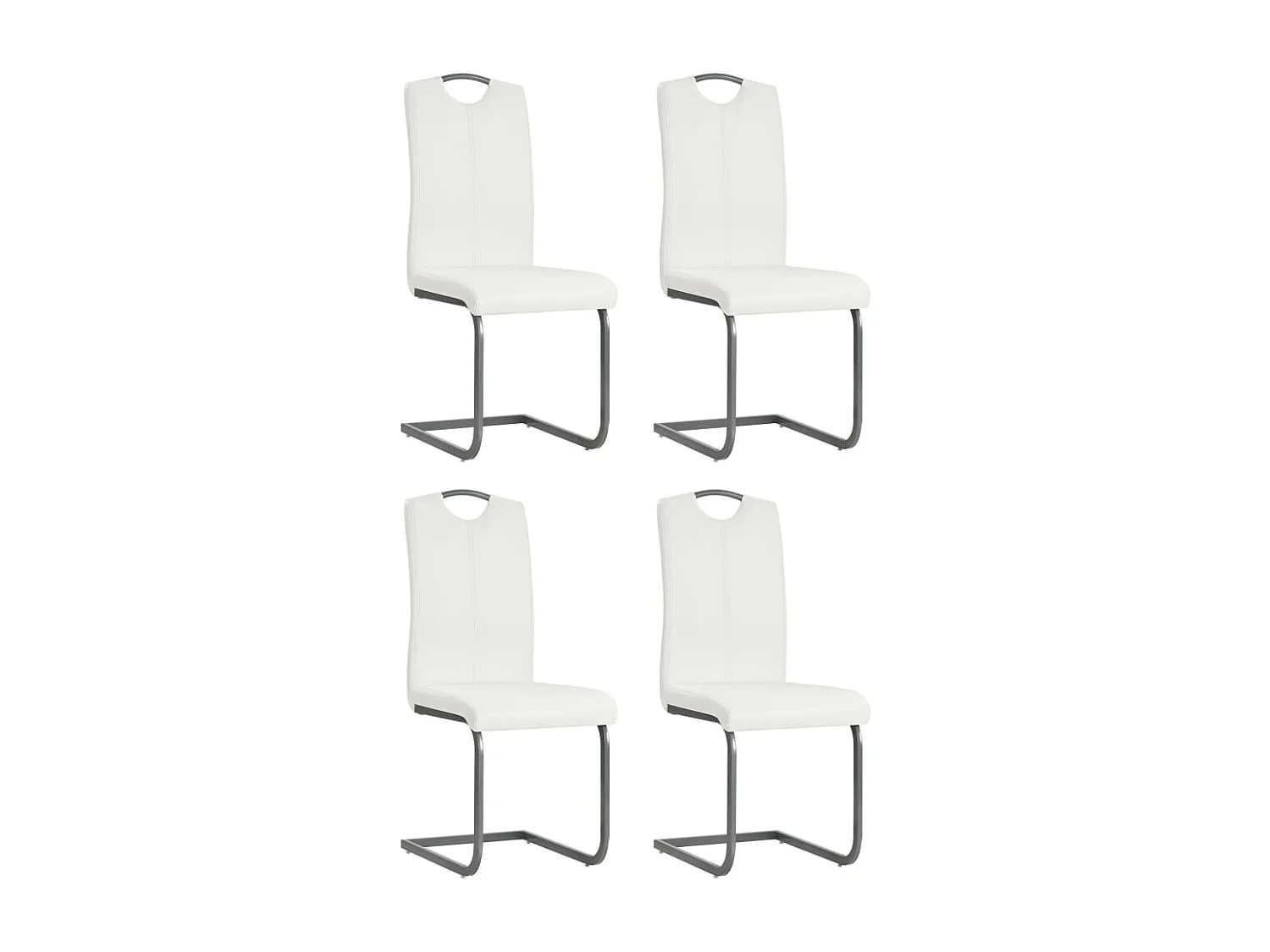 Eetkamerstoelen 4 st kunstleer wit