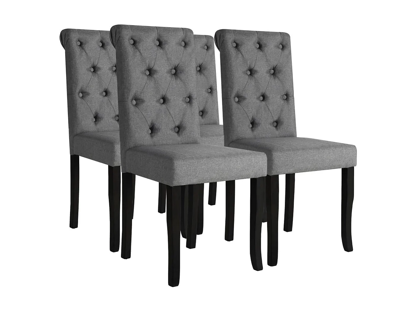 Eetkamerstoelen 4 st stof donkergrijs