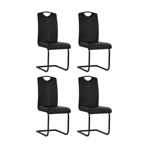 Eetkamerstoelen 4 st kunstleer zwart