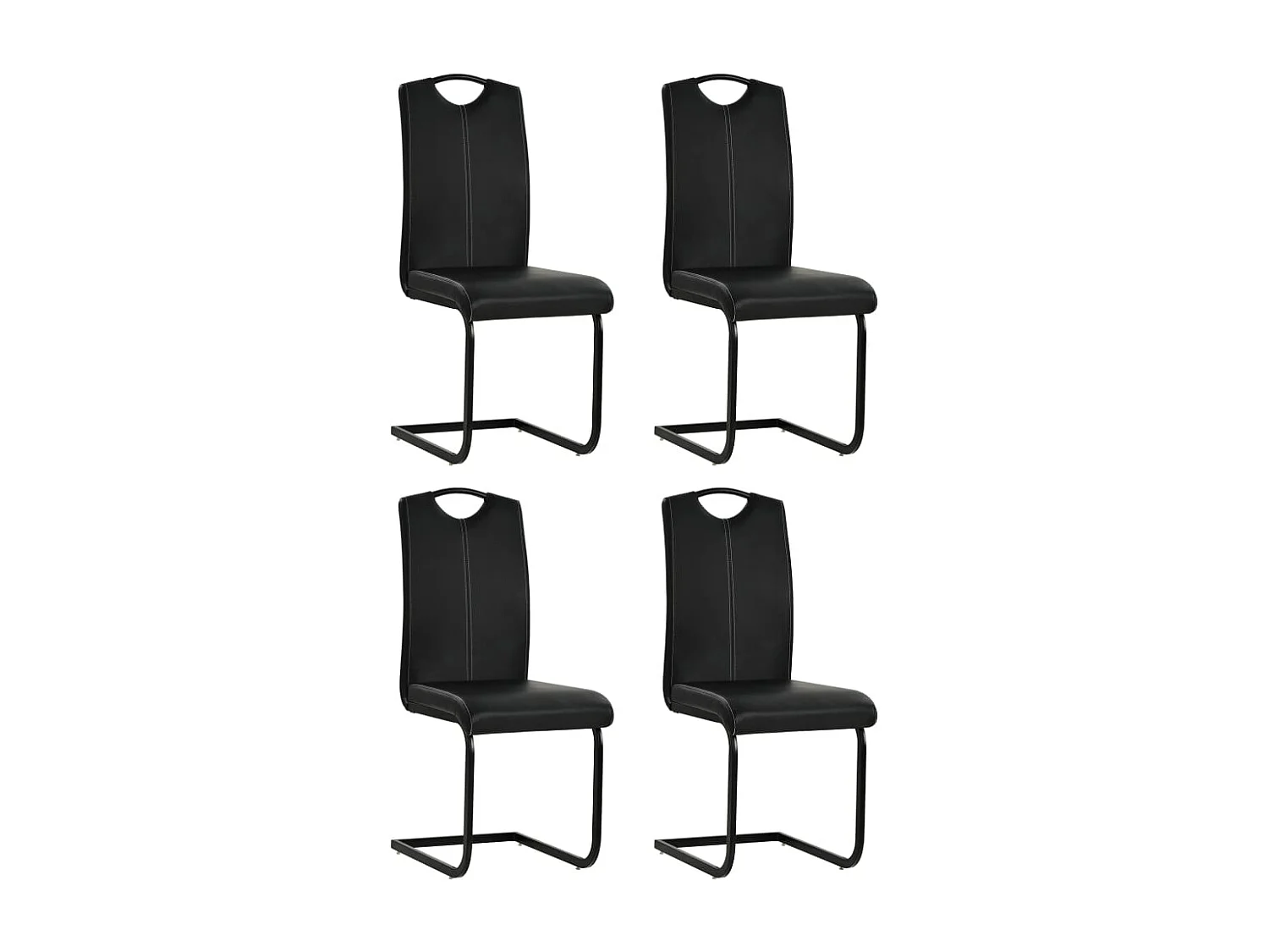 Eetkamerstoelen 4 st kunstleer zwart