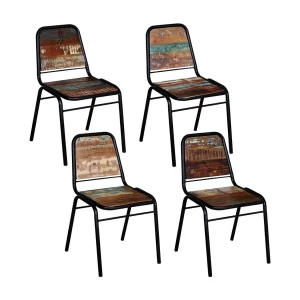 Eetkamerstoelen 4 st massief gerecycled hout Eetkamerstoelen 4 st massief gerecycled hout