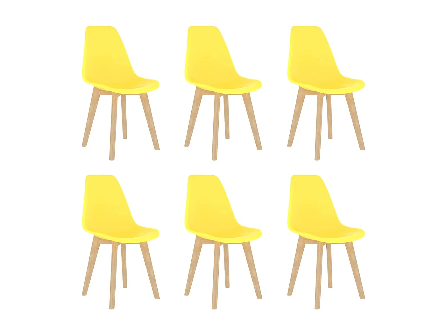 Eetkamerstoelen 6 st kunststof geel