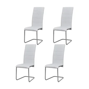 Eetkamerstoelen 4 st kunstleer wit Eetkamerstoelen 4 st kunstleer wit