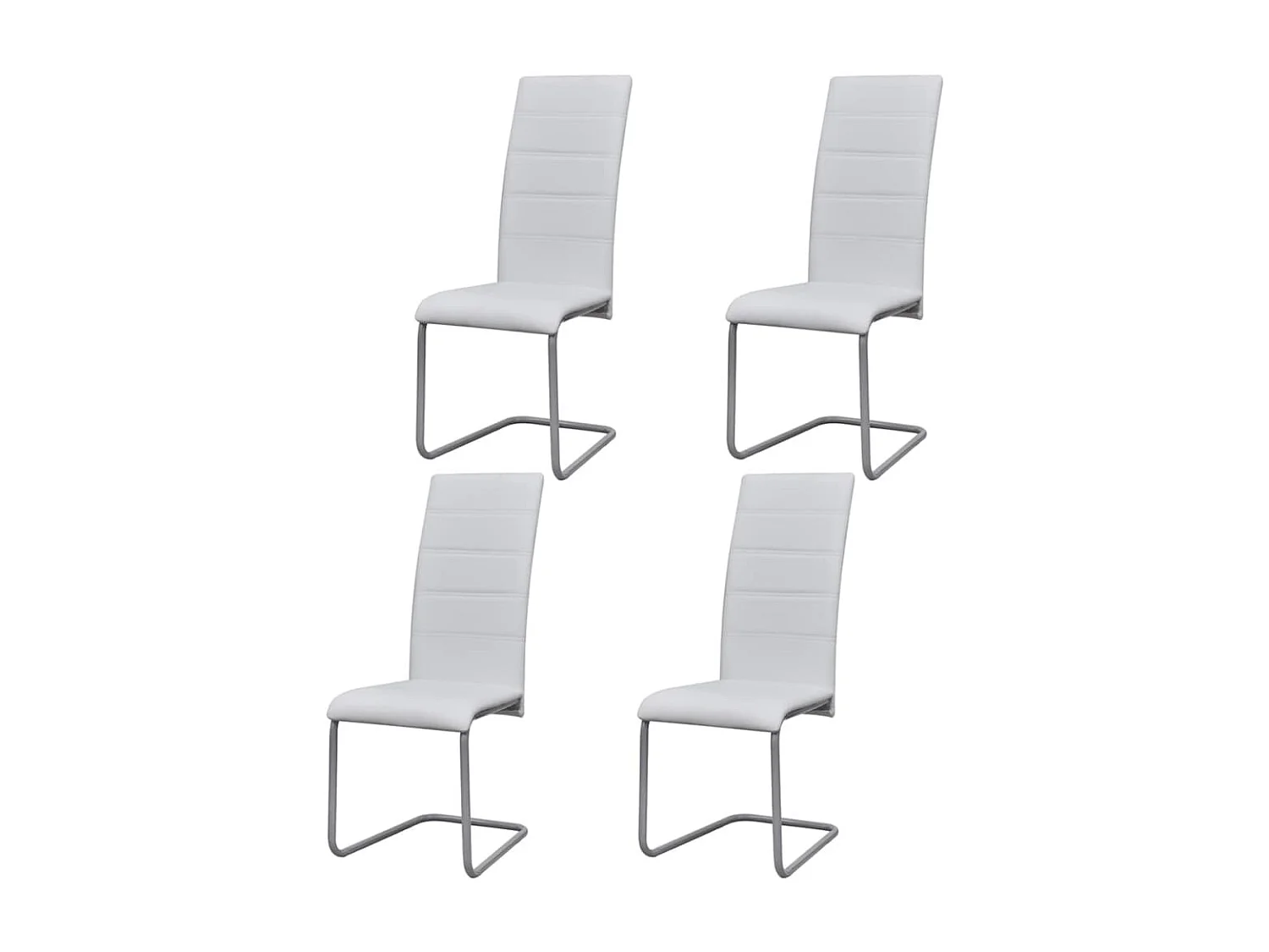 Eetkamerstoelen 4 st kunstleer wit