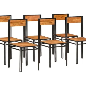 Eetkamerstoelen 6 st massief acaciahout Eetkamerstoelen 6 st massief acaciahout