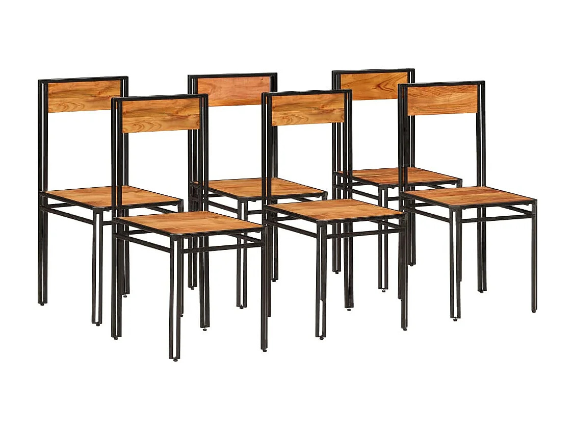 Eetkamerstoelen 6 st massief acaciahout
