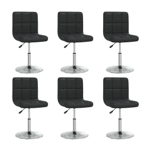 Eetkamerstoelen 6 st kunstleer zwart Eetkamerstoelen 6 st kunstleer zwart