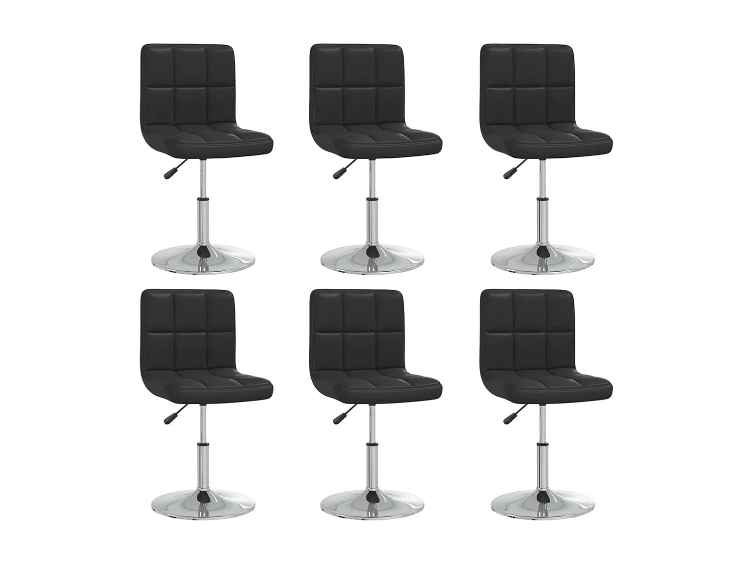 Eetkamerstoelen 6 st kunstleer zwart