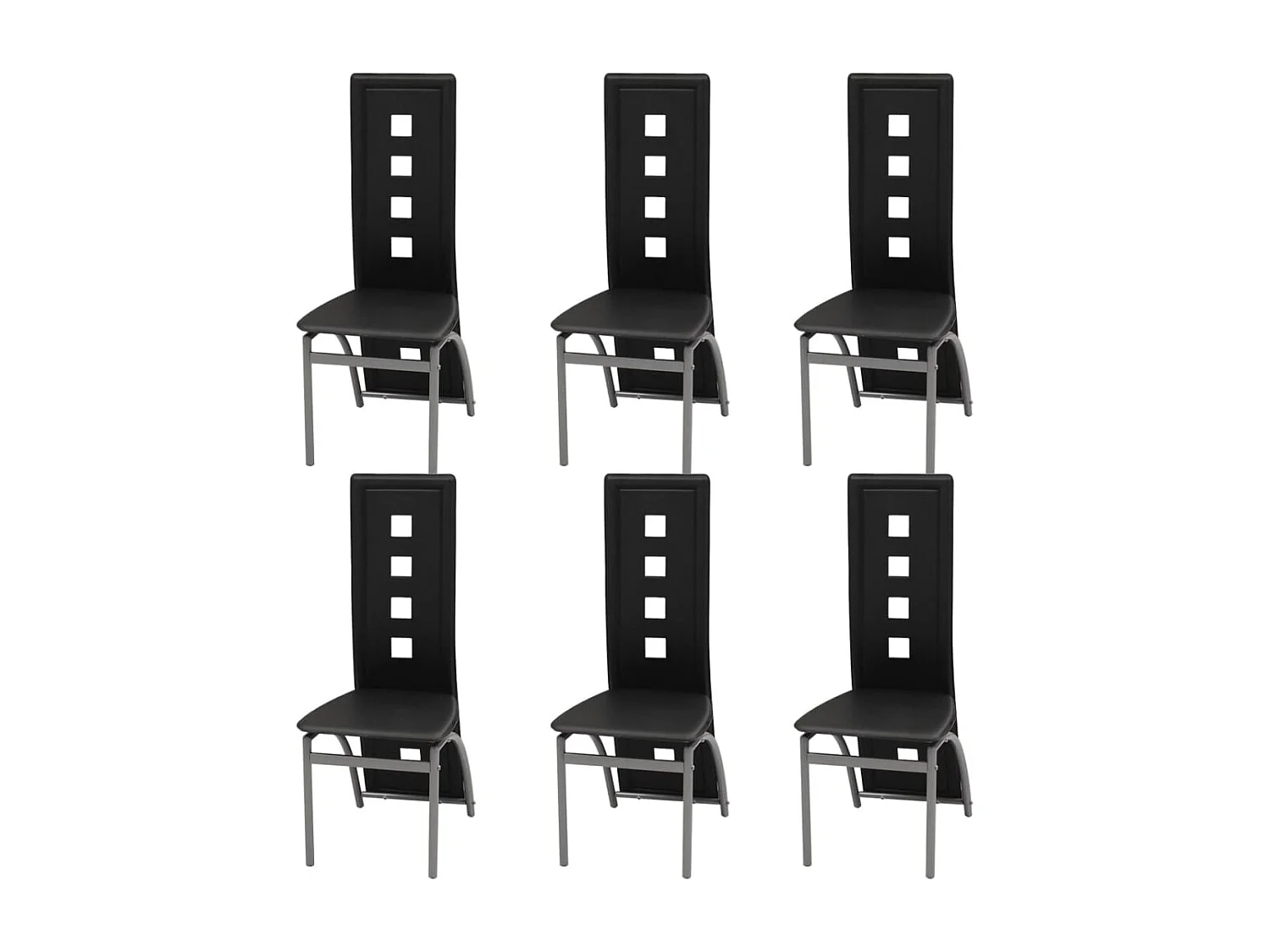 Eetkamerstoelen 6 st kunstleer zwart