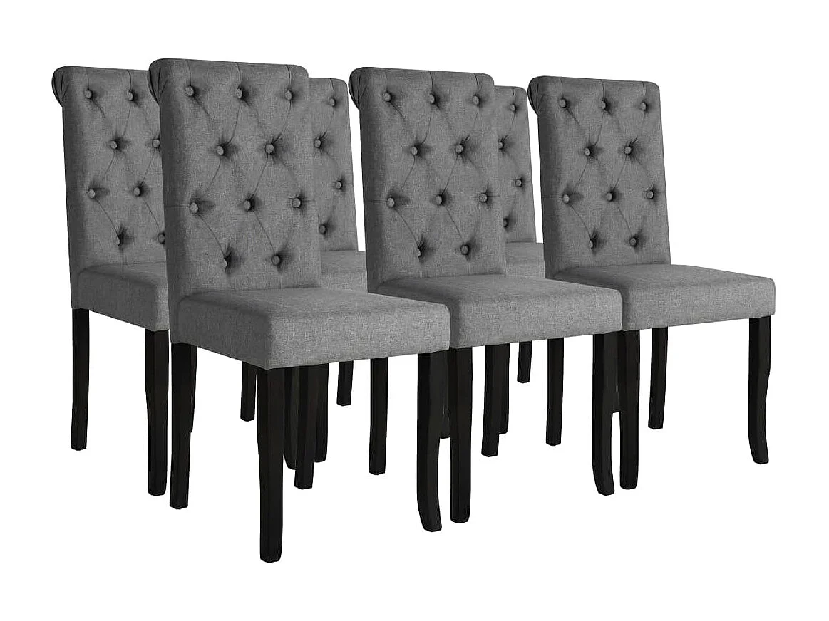 Eetkamerstoelen 6 st stof donkergrijs