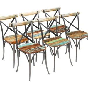 Eetkamerstoelen 6 st massief gerecycled hout Eetkamerstoelen 6 st massief gerecycled hout