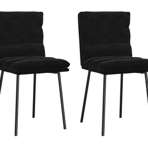 Eetkamerstoelen 2 st fluweel zwart