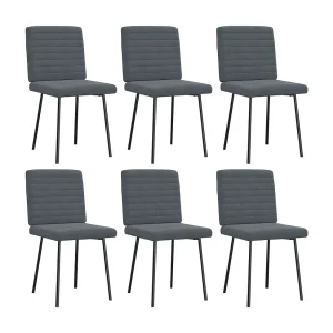 Eetkamerstoelen 6 st fluweel donkergrijs Eetkamerstoelen 6 st fluweel donkergrijs