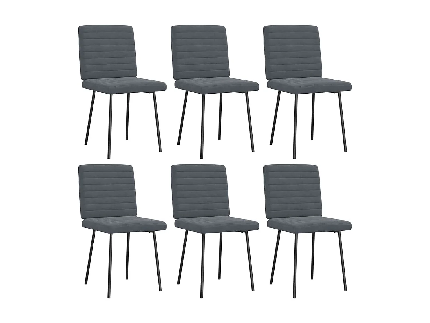 Eetkamerstoelen 6 st fluweel donkergrijs