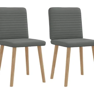Eetkamerstoelen 2 st stof donkergrijs Eetkamerstoelen 2 st stof donkergrijs