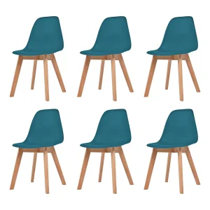 Eetkamerstoelen 6 st kunststof turquoise Eetkamerstoelen 6 st kunststof turquoise