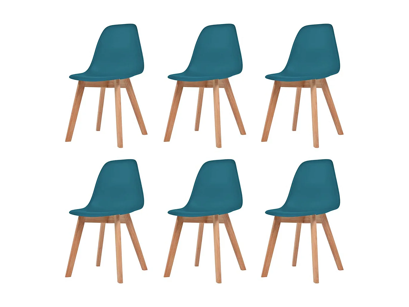 Eetkamerstoelen 6 st kunststof turquoise