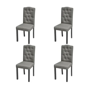 Eetkamerstoelen 4 st stof grijs Eetkamerstoelen 4 st stof grijs