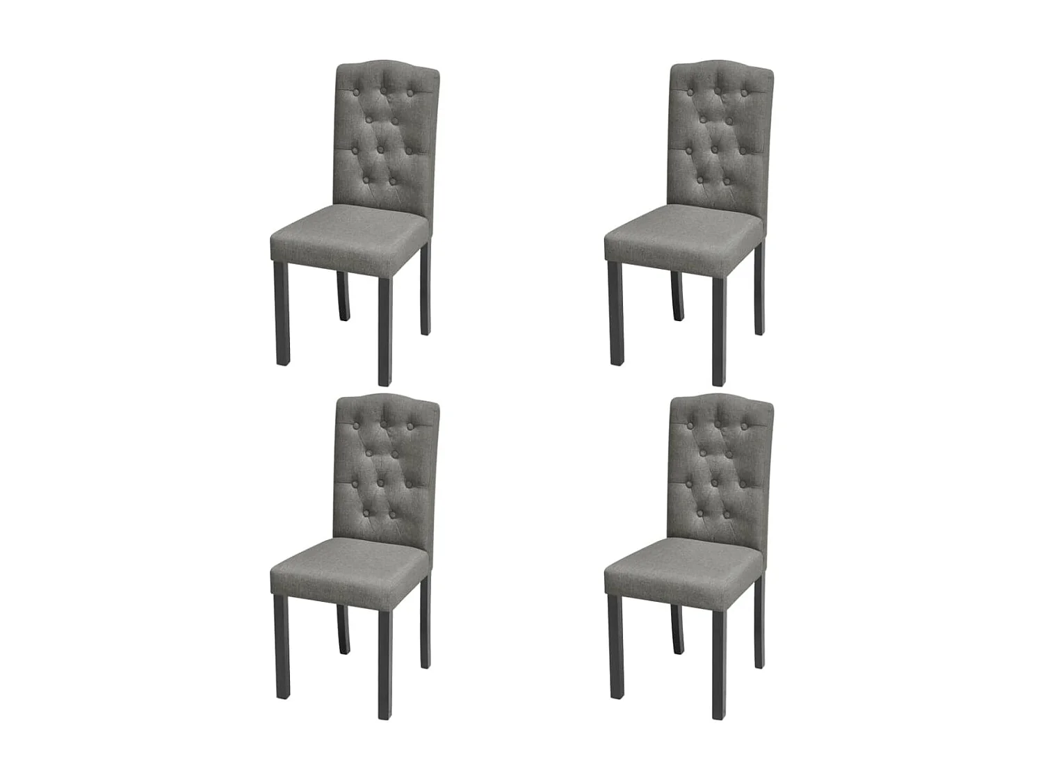Eetkamerstoelen 4 st stof grijs