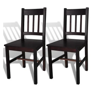 Eetkamerstoelen 2 st grenenhout donkerbruin Eetkamerstoelen 2 st grenenhout donkerbruin