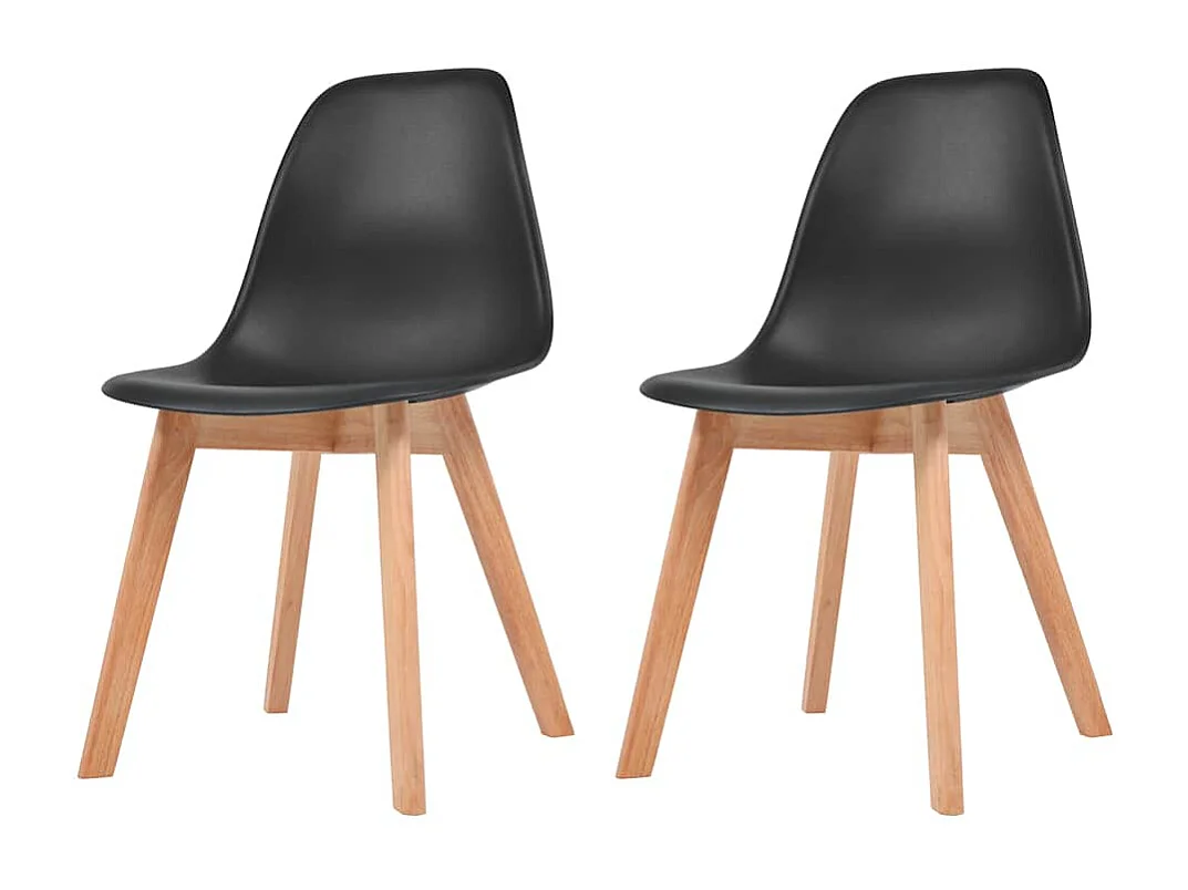 Eetkamerstoelen 2 st kunststof zwart
