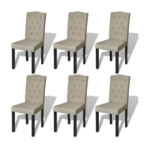 Eetkamerstoelen 6 st stof camel Eetkamerstoelen 6 st stof camel