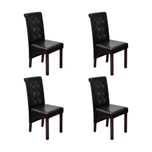Eetkamerstoelen 4 st kunstleer bruin Eetkamerstoelen 4 st kunstleer bruin