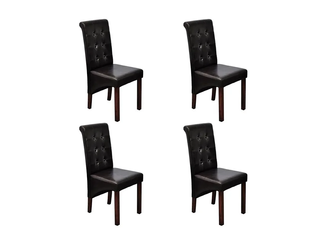 Eetkamerstoelen 4 st kunstleer bruin