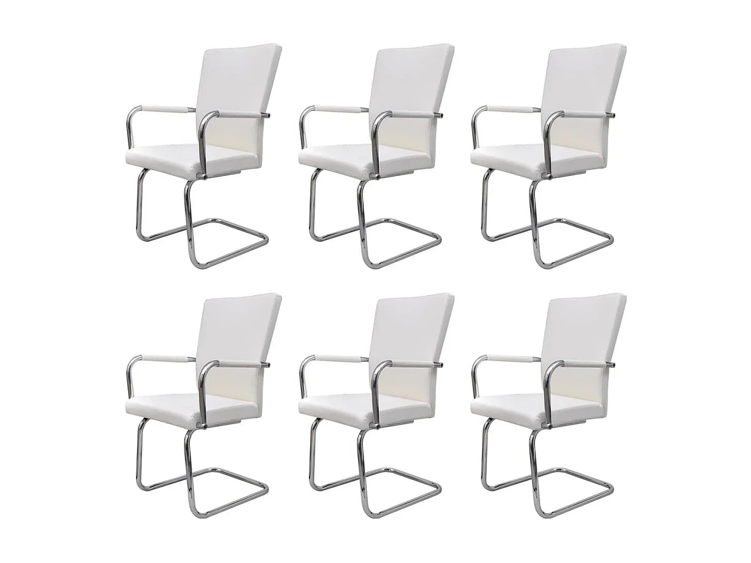 Eetkamerstoelen 6 st kunstleer wit