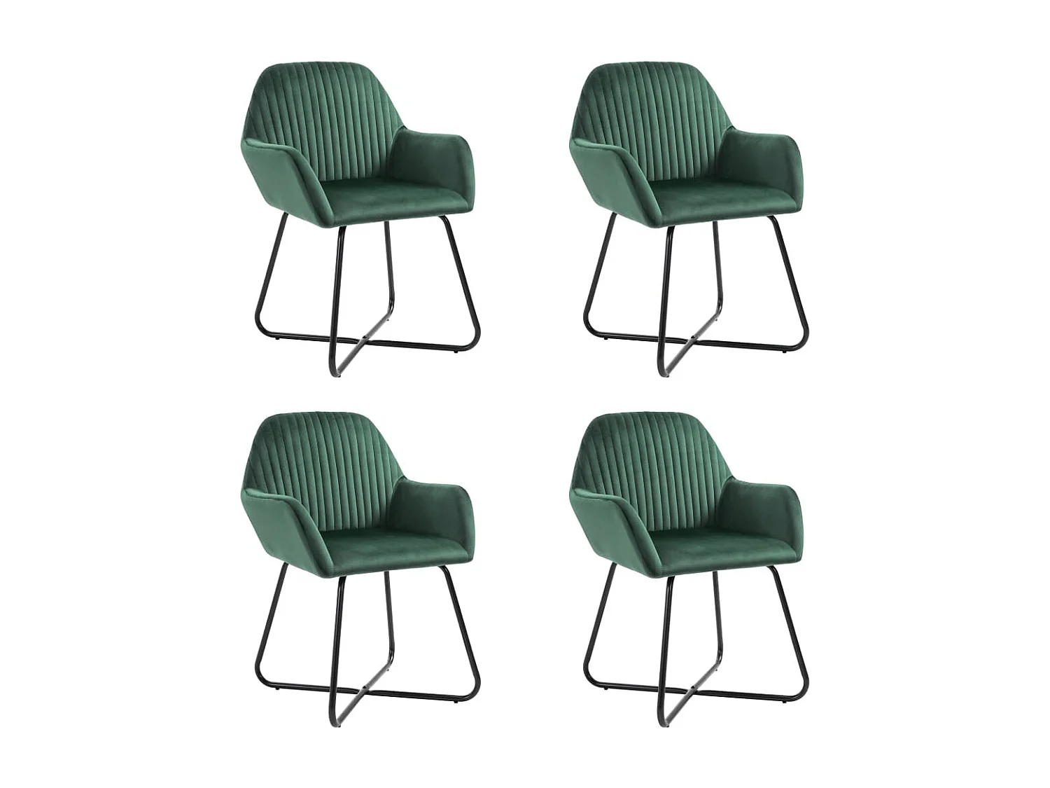Eetkamerstoelen 4 st fluweel groen