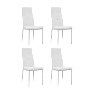 Eetkamerstoelen 4 st kunstleer wit Eetkamerstoelen 4 st kunstleer wit