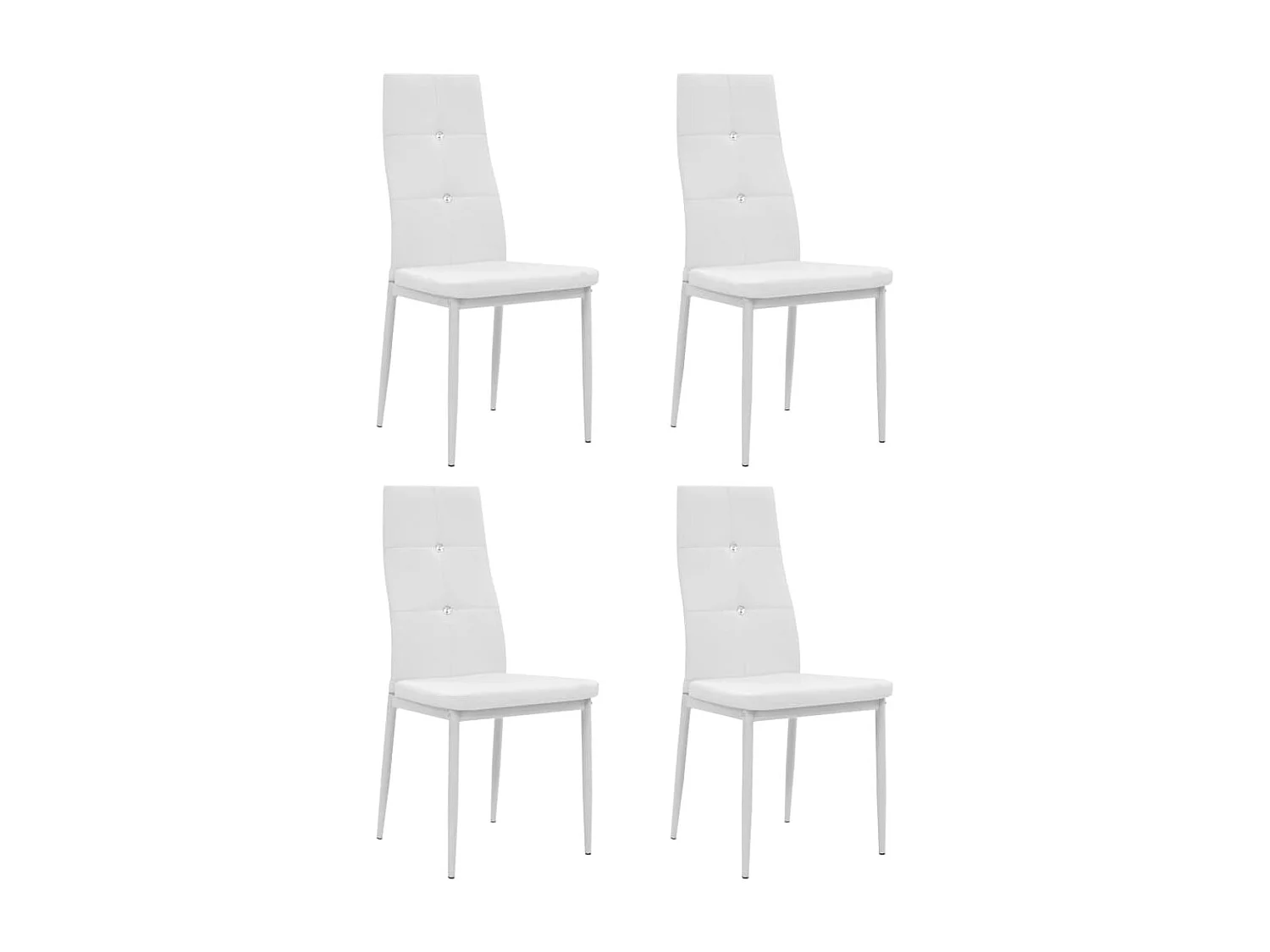 Eetkamerstoelen 4 st kunstleer wit