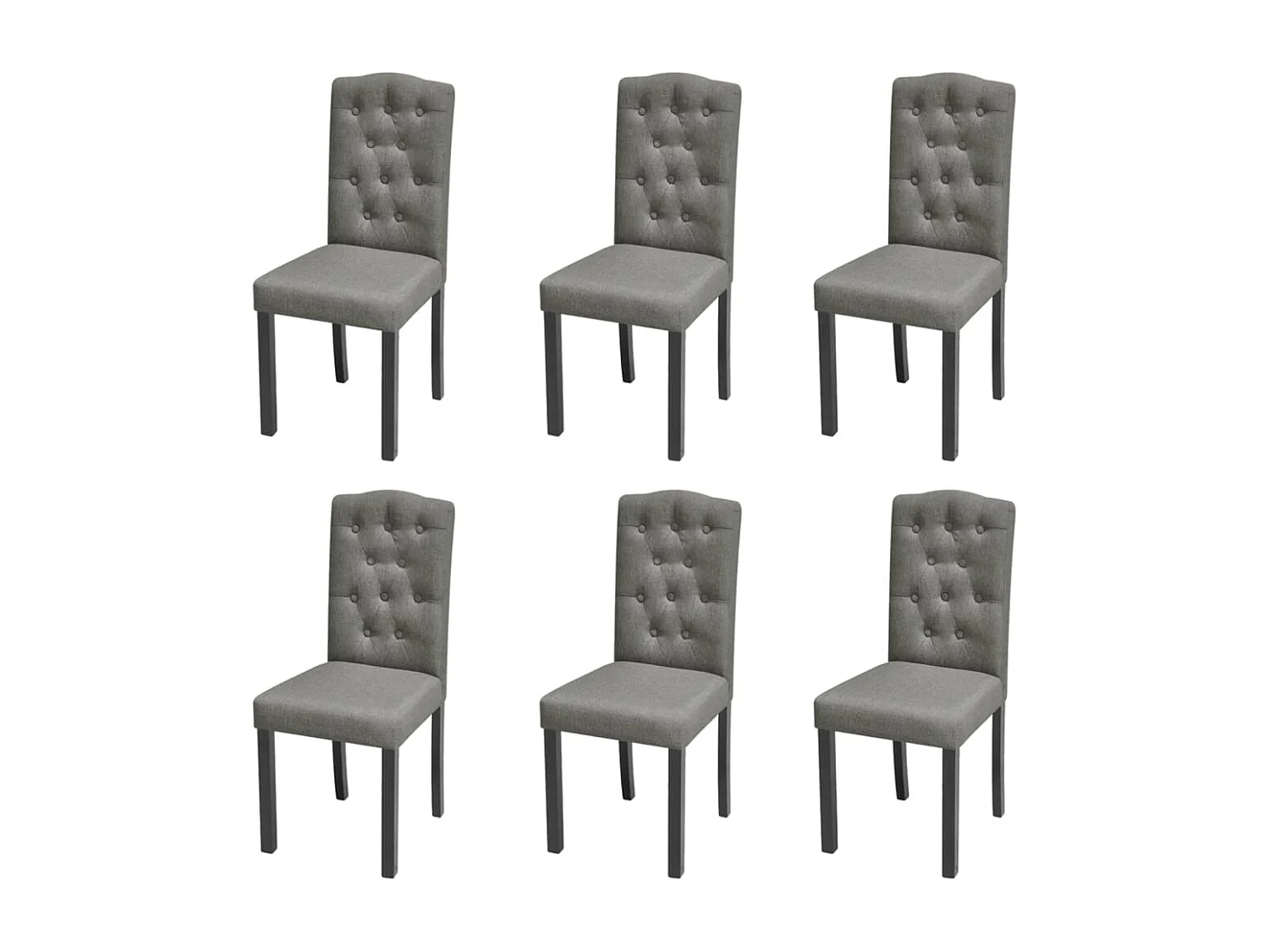 Eetkamerstoelen 6 st stof grijs