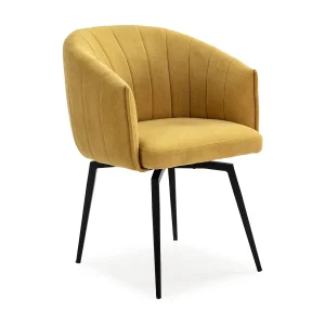 Fauteuil met structuur en poten in metaal 60×60 h81 cm Fauteuil met structuur en poten in metaal 60×60 h81 cm