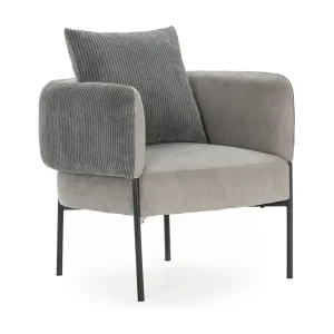 Fauteuil en velours côtelé met metalen pieds 70×61 h72 cm Fauteuil en velours côtelé met metalen pieds 70×61 h72 cm