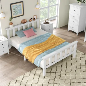 Eenpersoonsbed en Bois Massif 90×200 cm Met Tête Van Lit en Sommier, Pin Blanc, Idéal Chambre Enfant ou Ado Eenpersoonsbed en Bois Massif 90×200 cm Met Tête Van Lit en Sommier, Pin Blanc, Idéal Chambre Enfant ou Ado