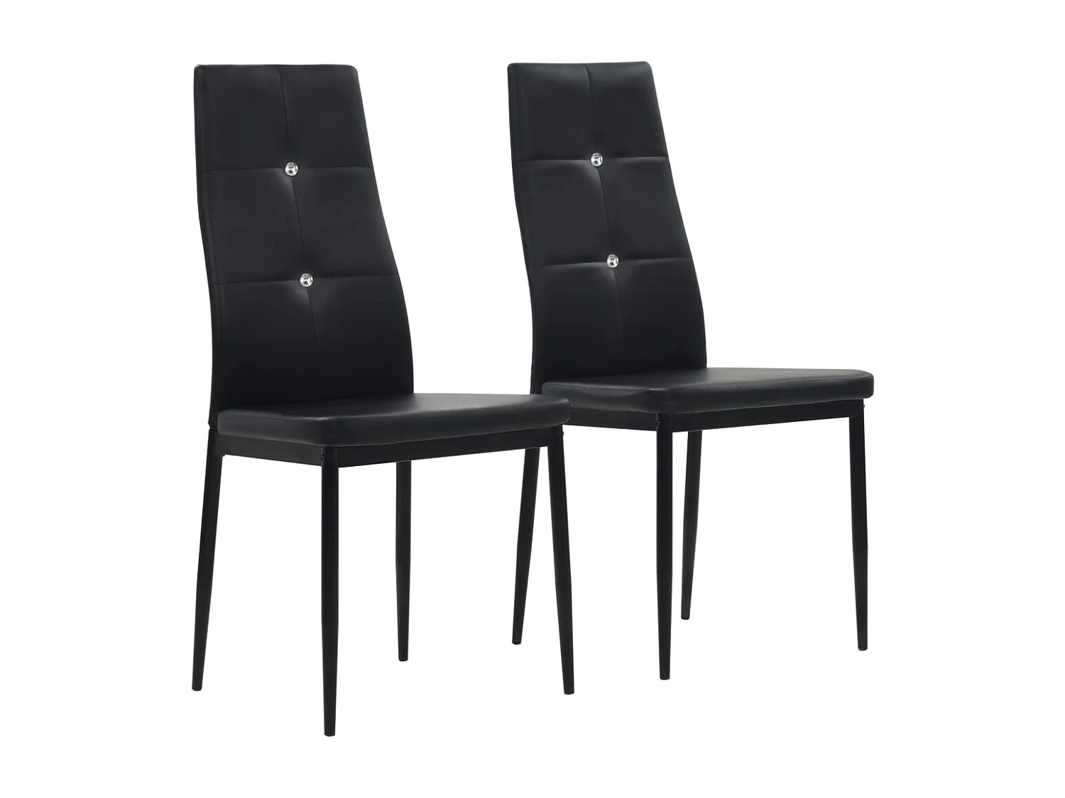 Eetkamerstoelen 2 st kunstleer zwart
