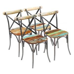 Eetkamerstoelen 4 st massief gerecycled hout Eetkamerstoelen 4 st massief gerecycled hout