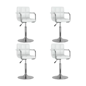Eetkamerstoelen draaibaar 4 st kunstleer wit