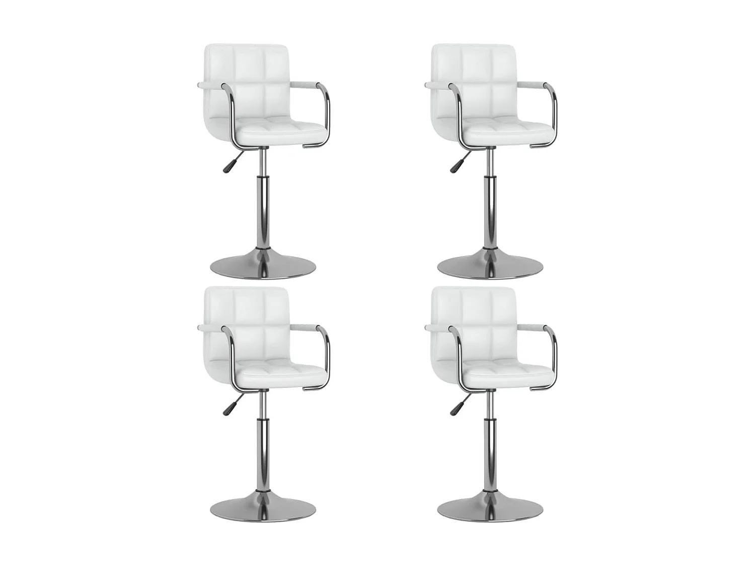 Eetkamerstoelen draaibaar 4 st kunstleer wit
