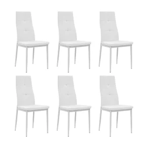 Eetkamerstoelen 6 st kunstleer wit Eetkamerstoelen 6 st kunstleer wit