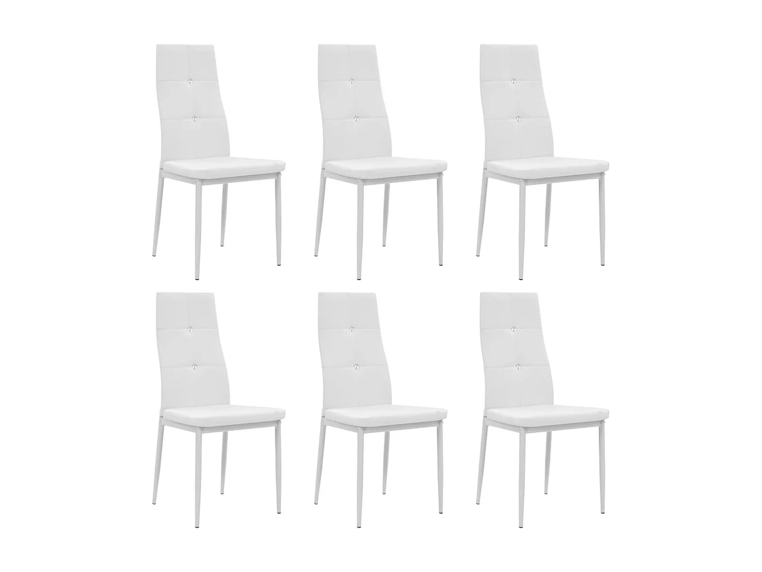 Eetkamerstoelen 6 st kunstleer wit
