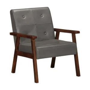Fauteuil echt leer grijs Fauteuil echt leer grijs