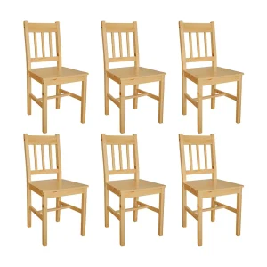 Eetkamerstoelen 6 st grenenhout Eetkamerstoelen 6 st grenenhout