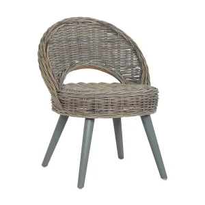 Fauteuil kubu rattan grijs